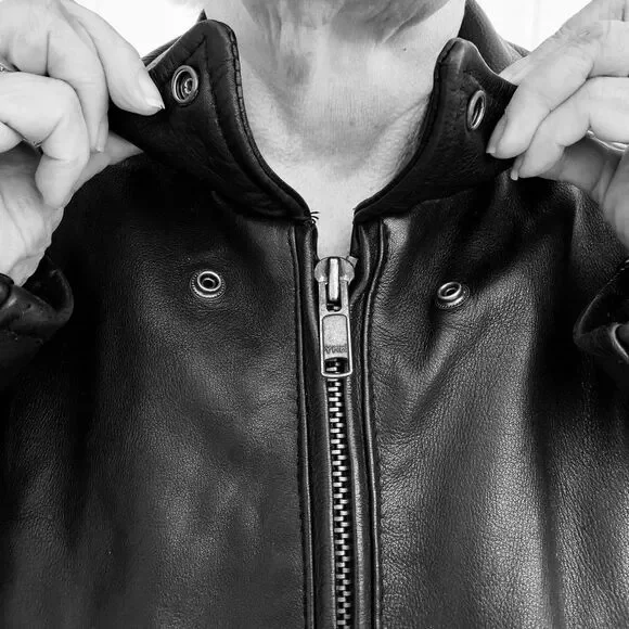 LEATHER MOTORCYCLE JACKET, HEAVY, UNISEX